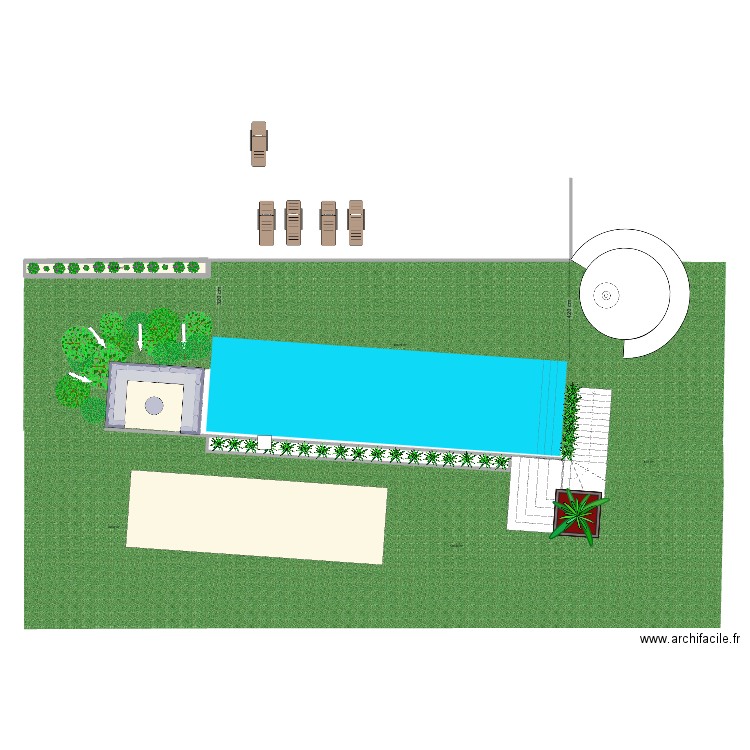 fire pit. Plan de 1 pièce et 4 m2