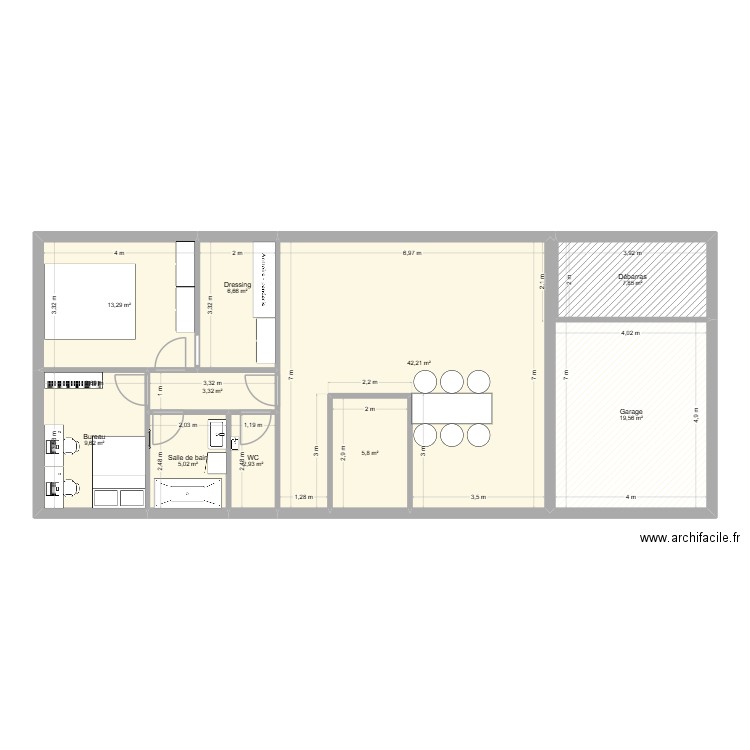 futur 2. Plan de 10 pièces et 116 m2