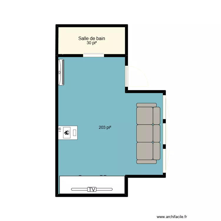 Pod mobile. Plan de 2  et 22 m²