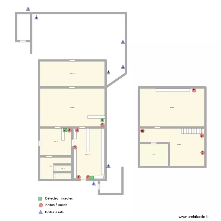 La Table du Moulin. Plan de 9  et 272 m²