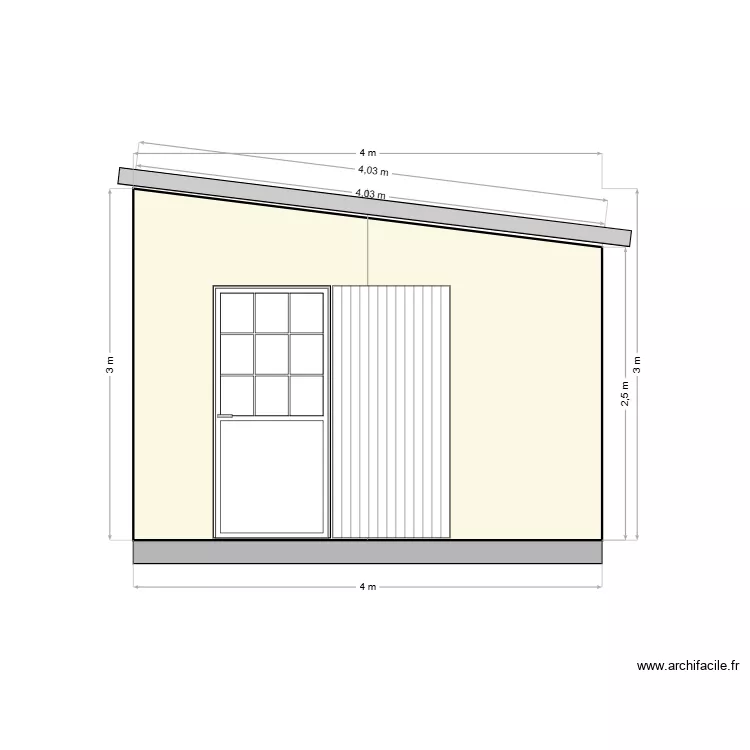coupe. Plan de 