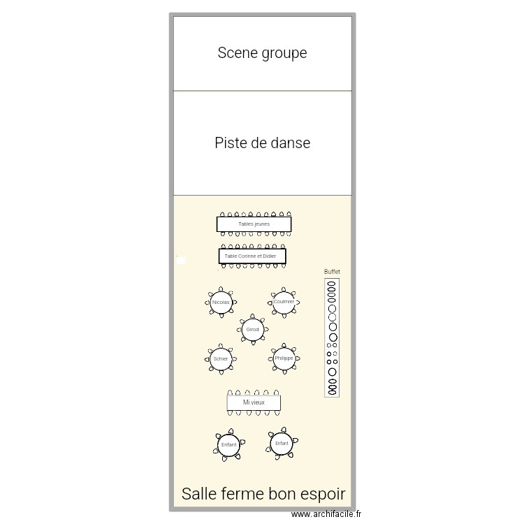 Anniversaire. Plan de 1 pièce et 396 m2