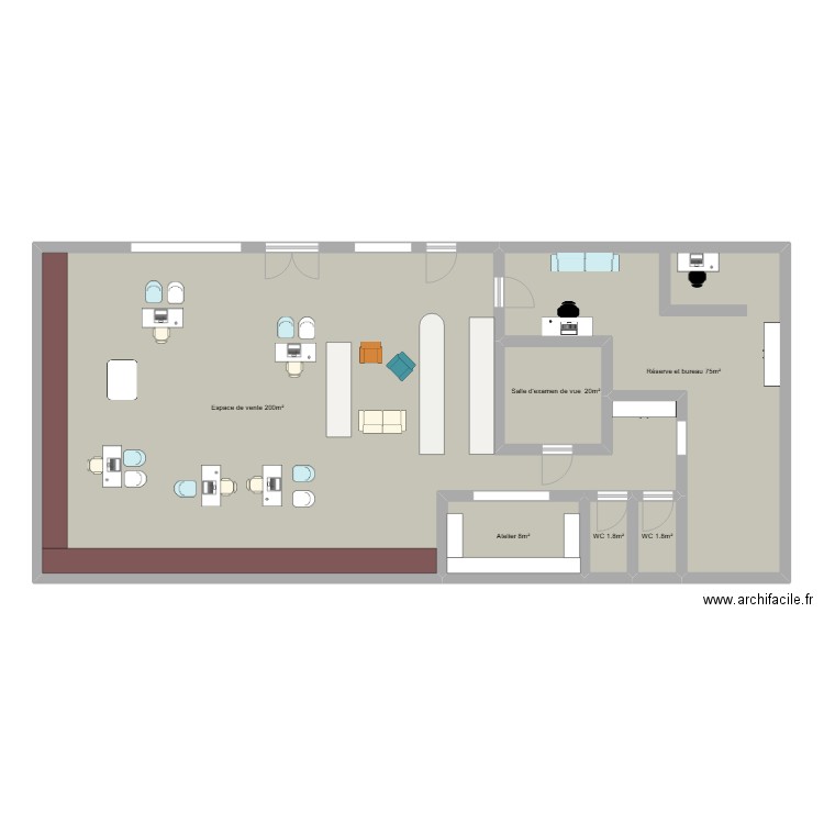 plan k. Plan de 6 pièces et 154 m2