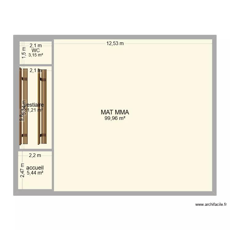 SALLE MMA CREW 1. Plan de 4 et 143 m² SALLE MMA CREW 1. Plan de 4 et 143 m²