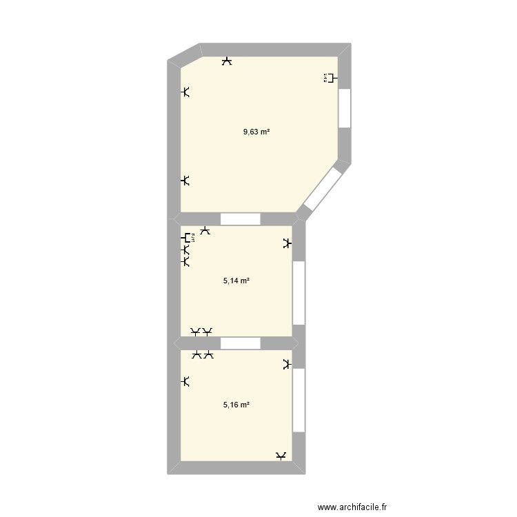 DRCO plan. Plan de 3 pièces et 20 m2