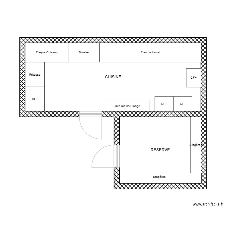 Food Truck EL Caliente. Plan de 2 pièces et 35 m2