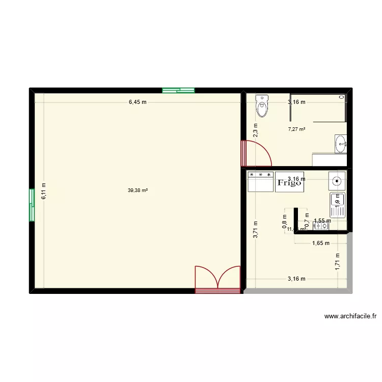 Malae 2026. Plan de 3 et 58 m² Malae 2026. Plan de 3 et 58 m²