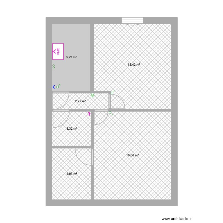 CSE 3EME local technique - PLAN ELEC. Plan de 6 pièces et 49 m2