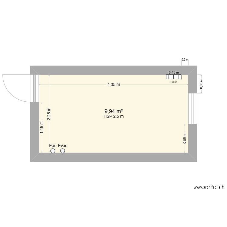 Plan Picard. Plan de 1 pièce et 10 m2