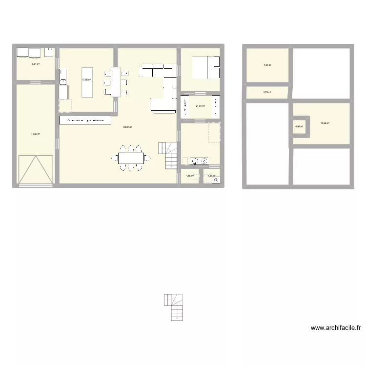 projet. Plan de 11  et 150 m²