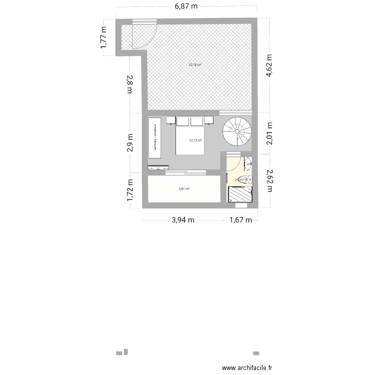 Lotfit. Plan de 4 pièces et 43 m2