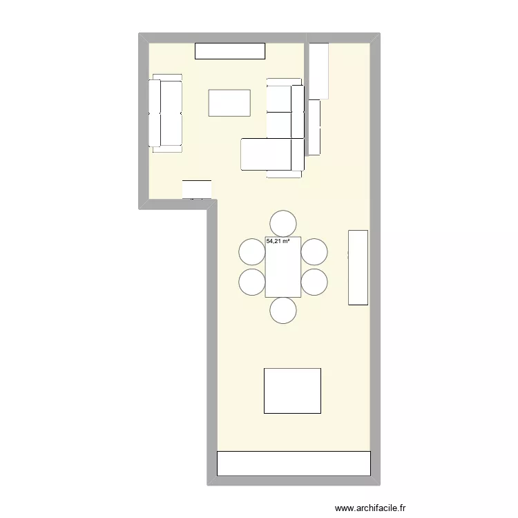S&eacute;jour guide. Plan de 1  et 54 m²