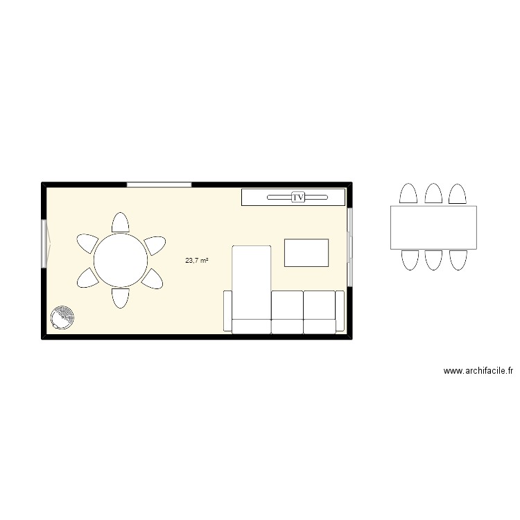 st clair. Plan de 1 pièce et 24 m2