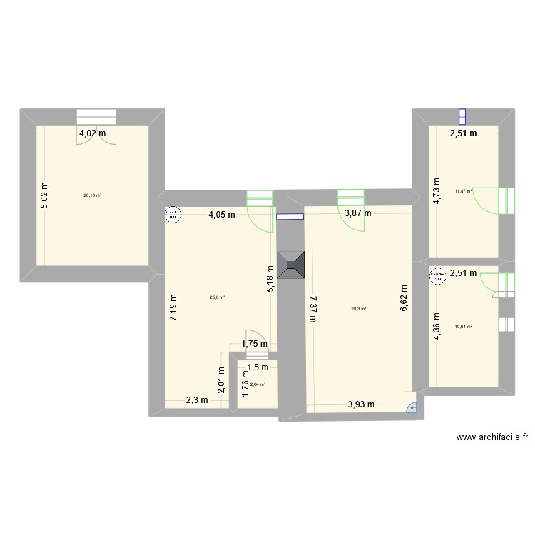 CAVES CHALET. Plan de 6 pièces et 100 m2