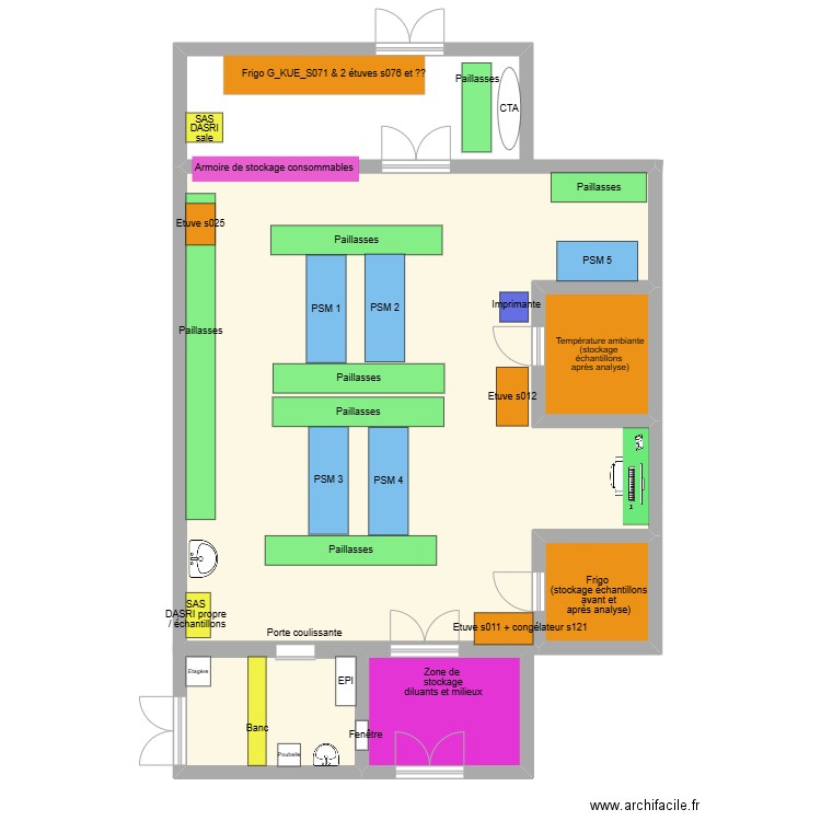 Laboratoire Bioburden_ver03. Plan de 5 pièces et 102 m2