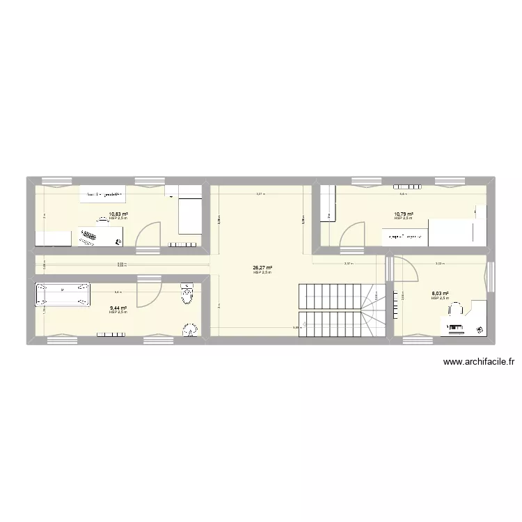 Plan &eacute;tage. Plan de 5  et 65 m²