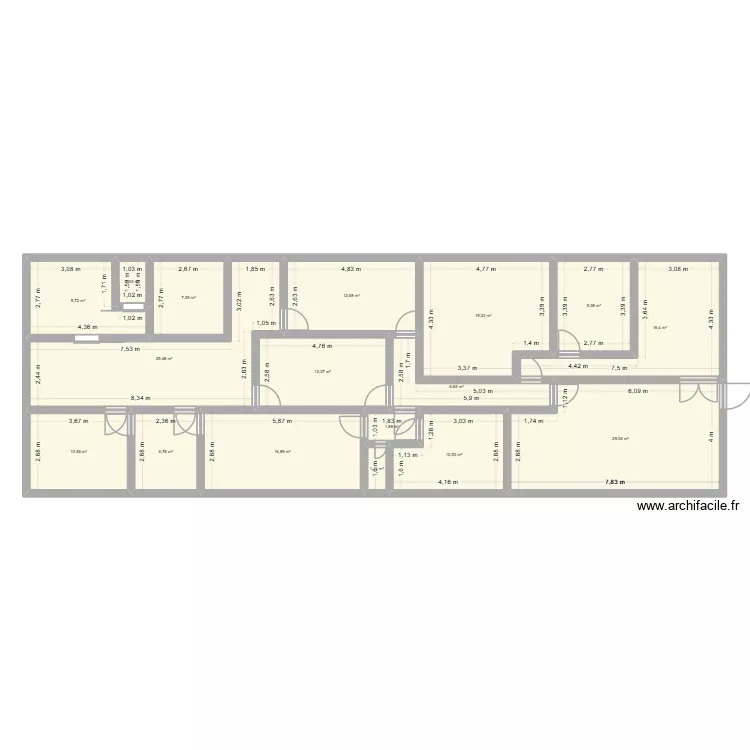 plan local de Dillon. Plan de 17  et 198 m²