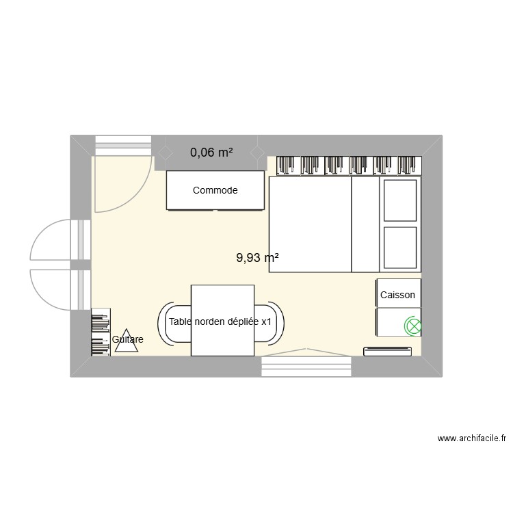 Studio 75014 - Aménagement 2. Plan de 2 pièces et 10 m2