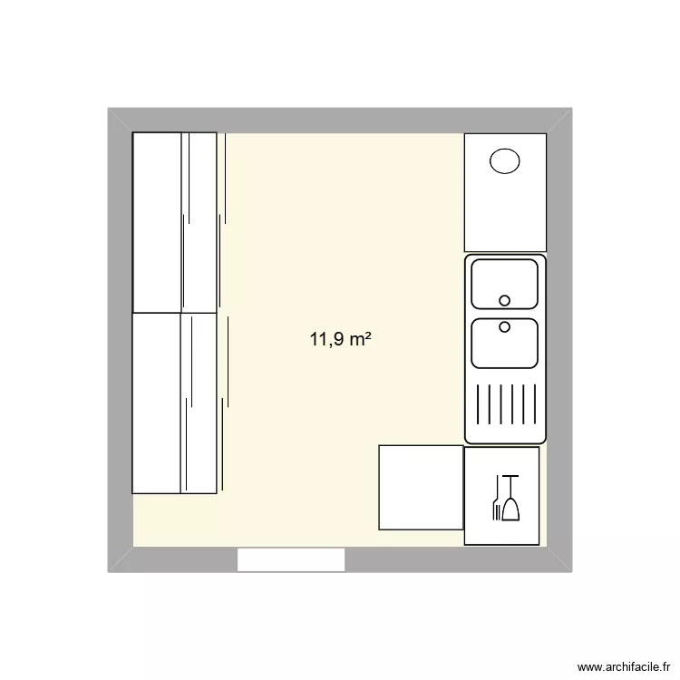 grey tech. Plan de 1  et 12 m²