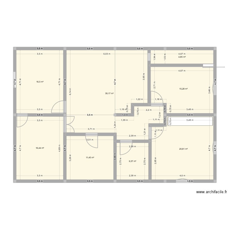 plan2. Plan de 8 pièces et 131 m2