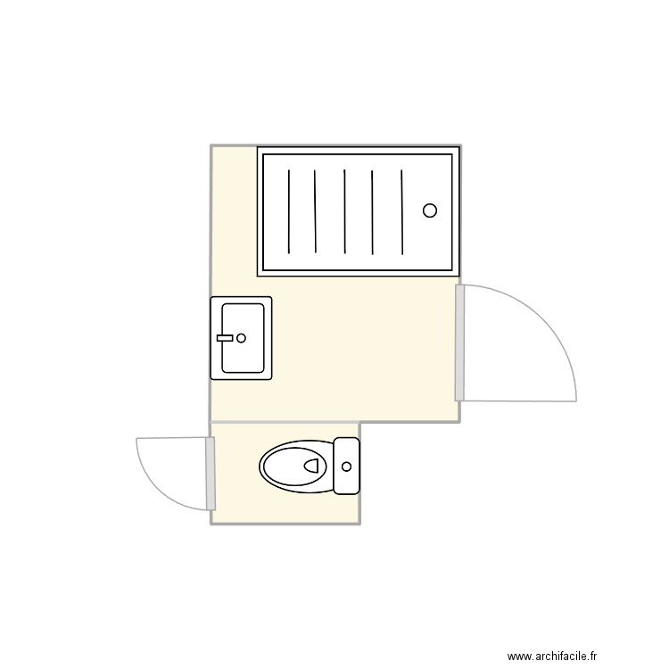 Salle de bain etage2. Plan de 2 pièces et 4 m2