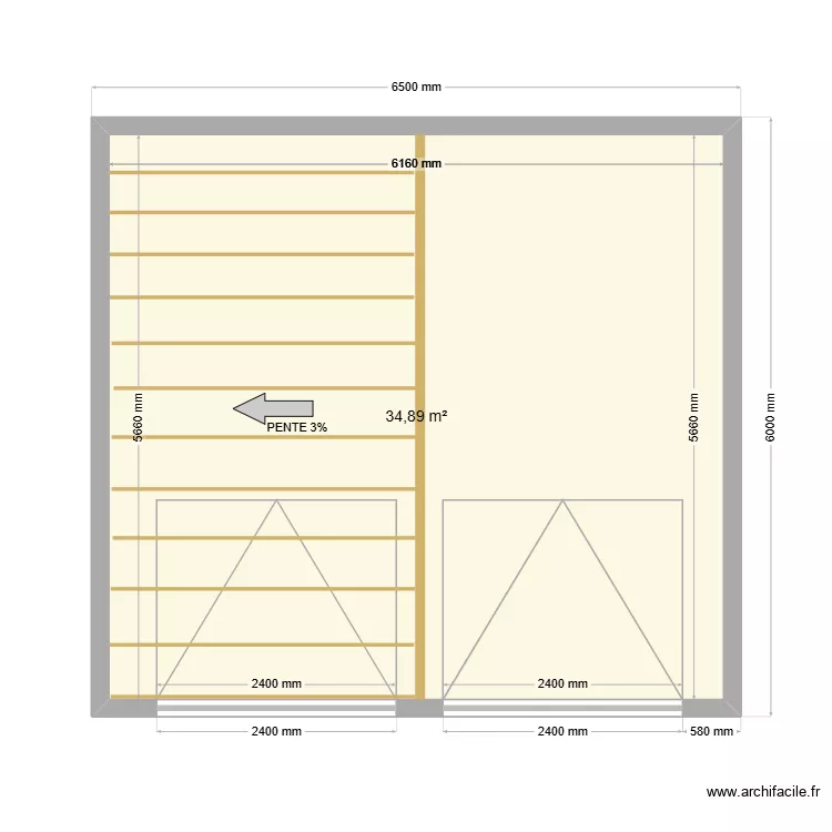 PICQ 2. Plan de 1  et 35 m²