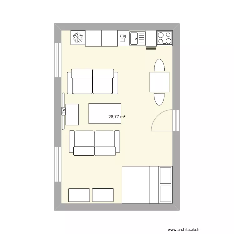 Matěje Kopeck&eacute;ho 605 byt 6 Kuchyň. Plan de 1  et 27 m²