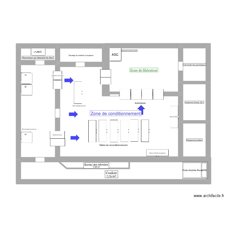Citadelle. Plan de 9 pièces et 55 m2
