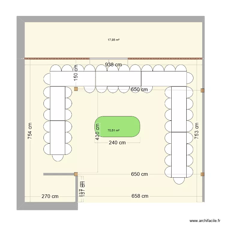 Halle 50 places V2. Plan de 
