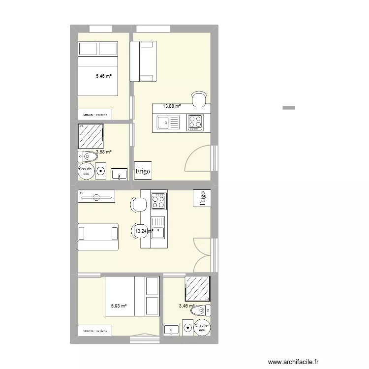 fde. Plan de 6 et 46 m² fde. Plan de 6 et 46 m²