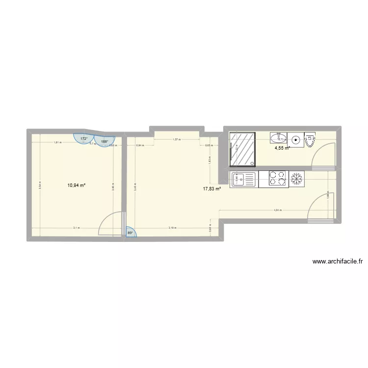 Pantin2. Plan de 3 Pièces et 33 m² Pantin2. Plan de 3 Pièces et 33 m²