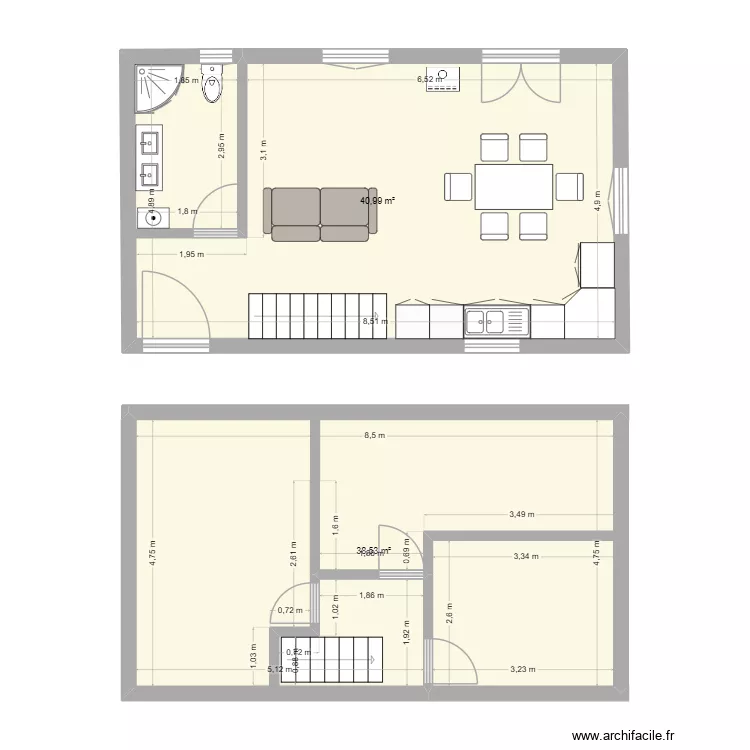 Beaune 2. Plan de 2 et 80 m² Beaune 2. Plan de 2 et 80 m²