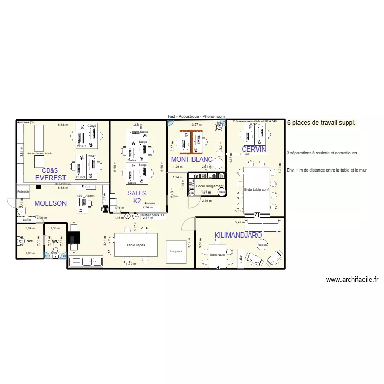 Aménagement des bureaux LS-6-2-CD&S. Plan de Aménagement des bureaux LS-6-2-CD&S. Plan de