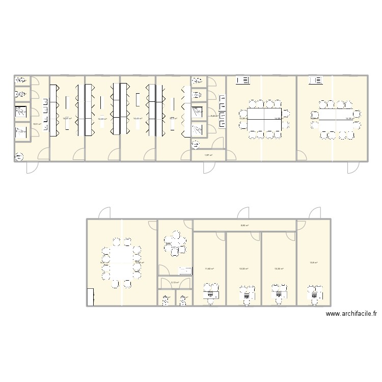 TEKERIA FACILITIES CHANTIER MACON. Plan de 30 pièces et 241 m2