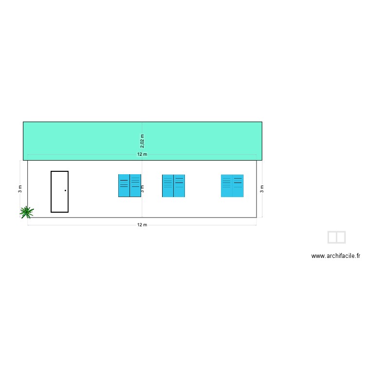 Façade est. Plan de 0 pièce et 0 m2