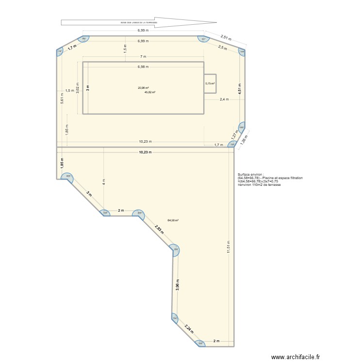 terrasse_v5_lambourde. Plan de 4 pièces et 154 m2