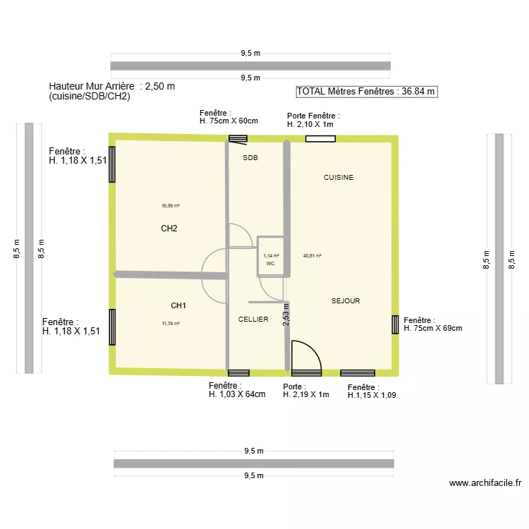 Pibrac Maison Mur & Fenêtres. Plan de Pibrac Maison Mur & Fenêtres. Plan de