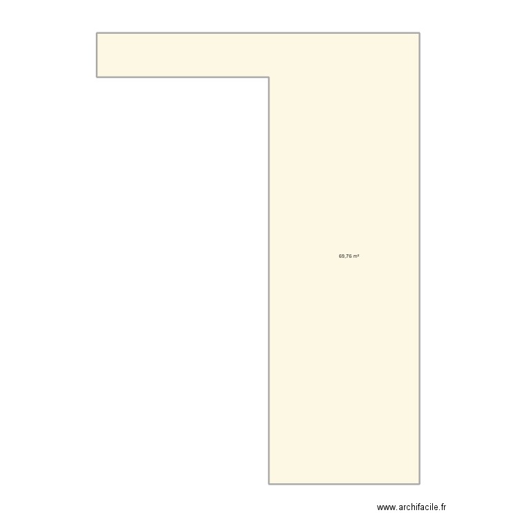 terrasse. Plan de 1 pièce et 70 m2