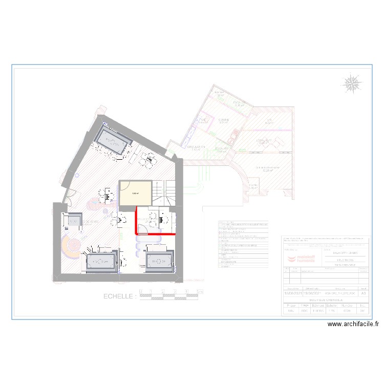 Plan Grenoble . Plan de 1 pièce et 6 m2