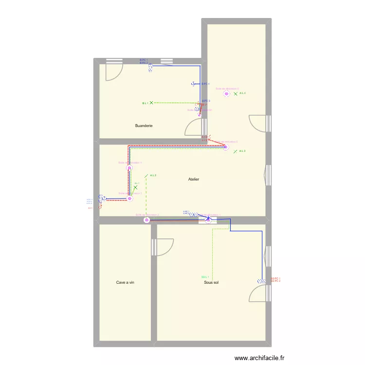 Maison soiu sosl. Plan de 4  et 103 m²
