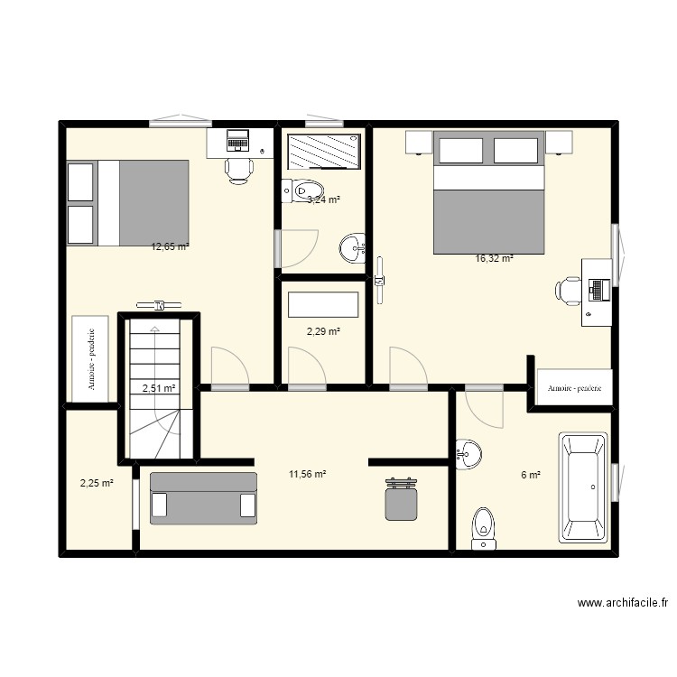 niveau 1. Plan de 0 pièce et 0 m2