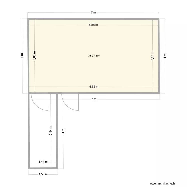 Plan du laboratoire conserverie legumiere v1. Plan de 1  et 27 m²