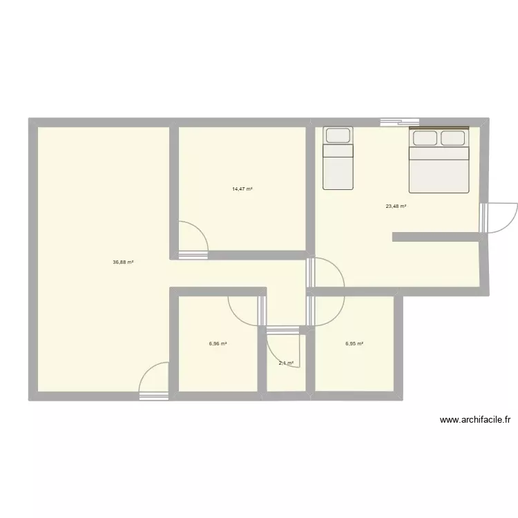 Maison 2. Plan de 6 Pièces et 91 m² Maison 2. Plan de 6 Pièces et 91 m²
