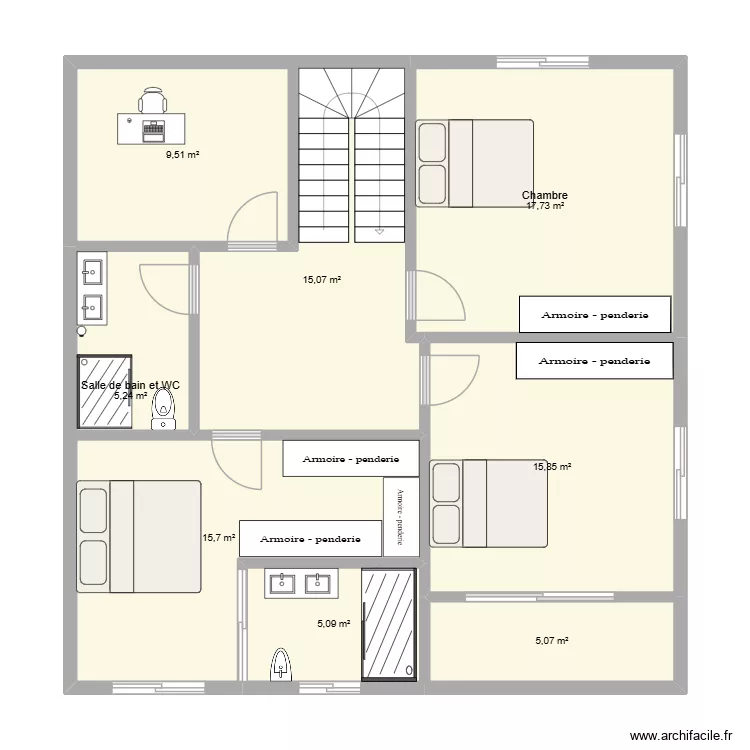 1ER ETAGE TAMES. Plan de 8 Pièces et 89 m² 1ER ETAGE TAMES. Plan de 8 Pièces et 89 m²