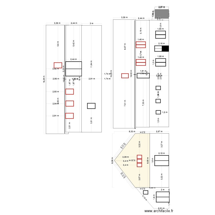 facade sud. Plan de 0 pièce et 0 m2