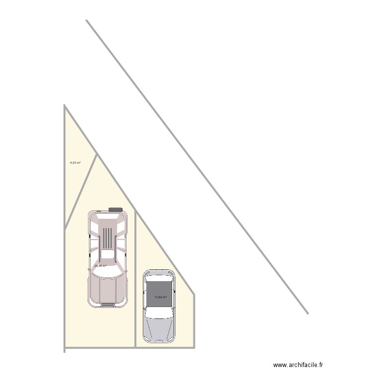 Modif Parking Sud Ouest. Plan de 3 pièces et 47 m2