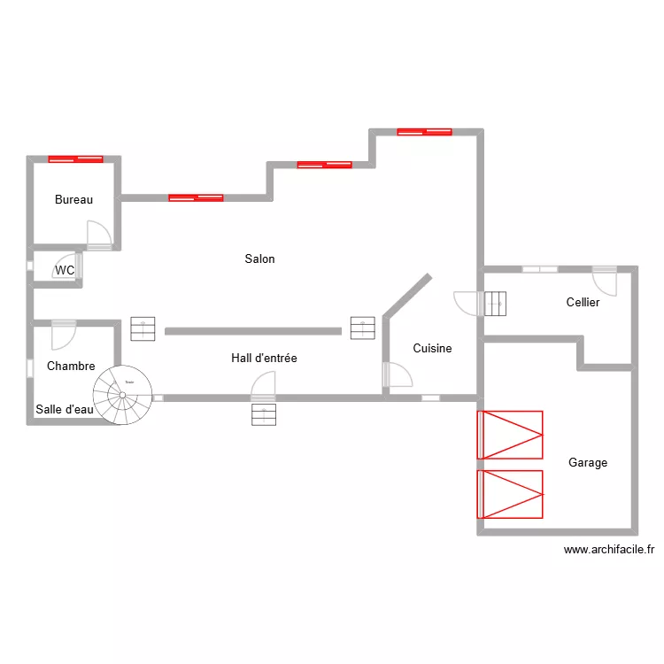 Pomme_SG_Plan. Plan de 6 pièces et 155 m²