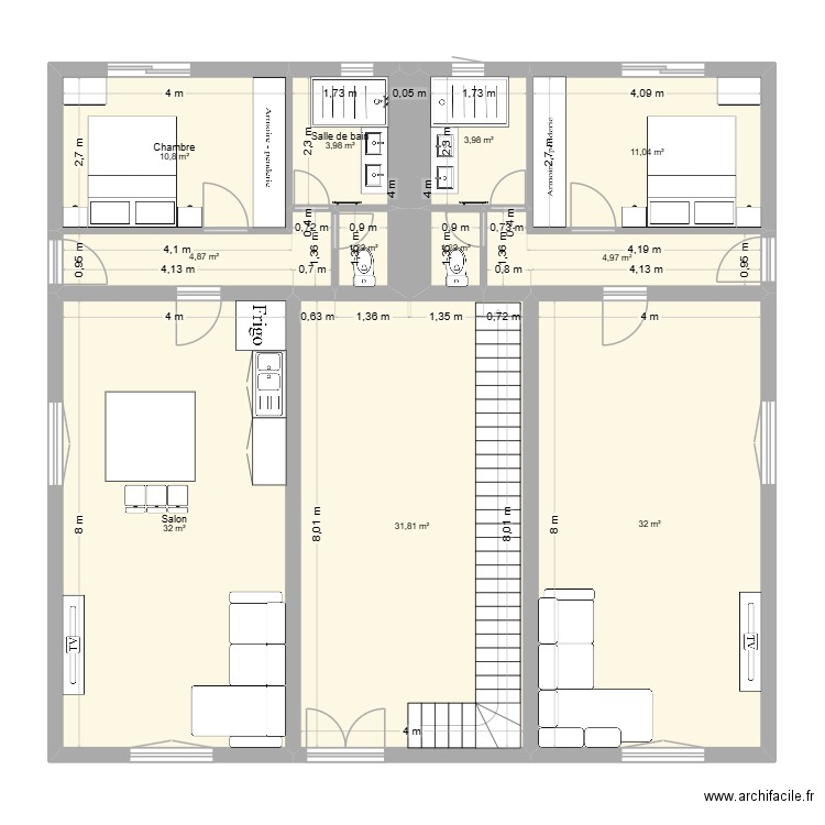 Maison de l'hopital. Plan de 19 pièces et 279 m2