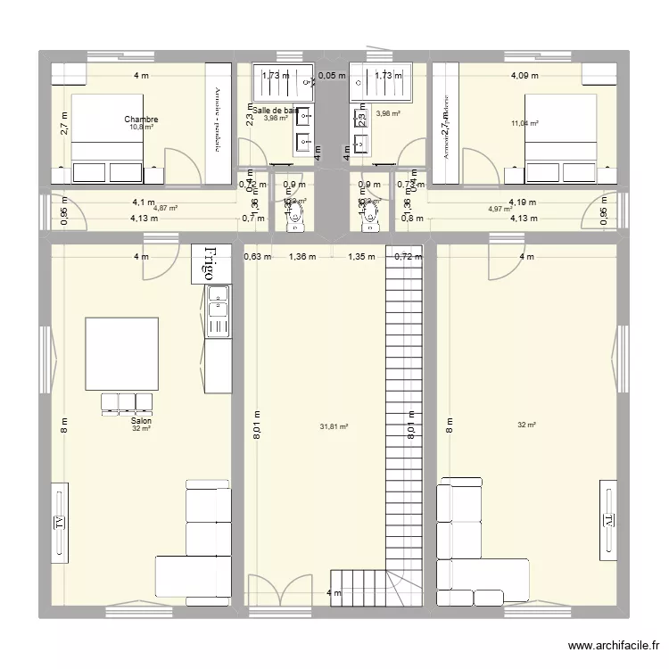 Maison de l'hopital. Plan de 