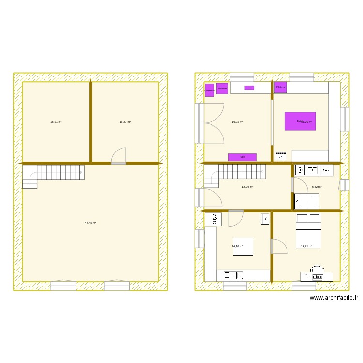 GARAGE_V0. Plan de 9 pièces et 160 m2